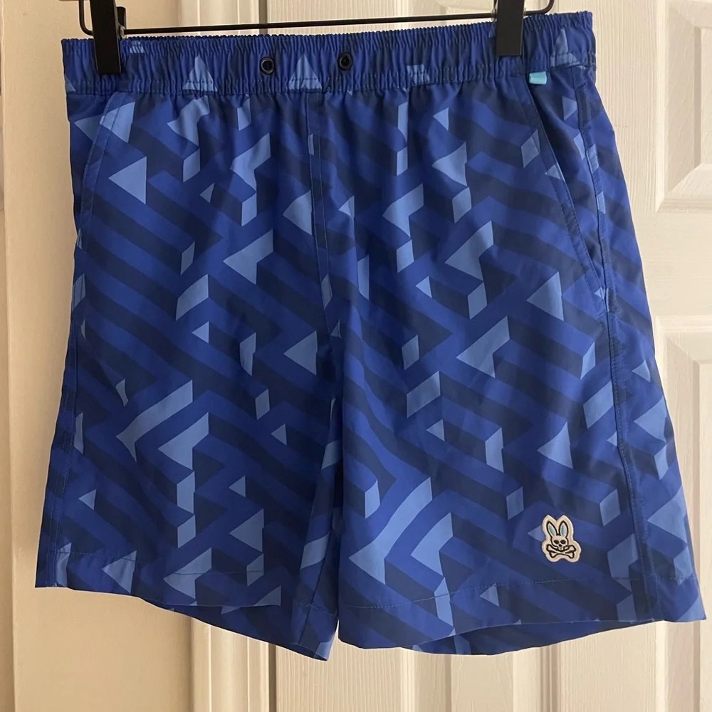 Psycho Bunny Boys XL‎ 18-20 geometric print swim trunks